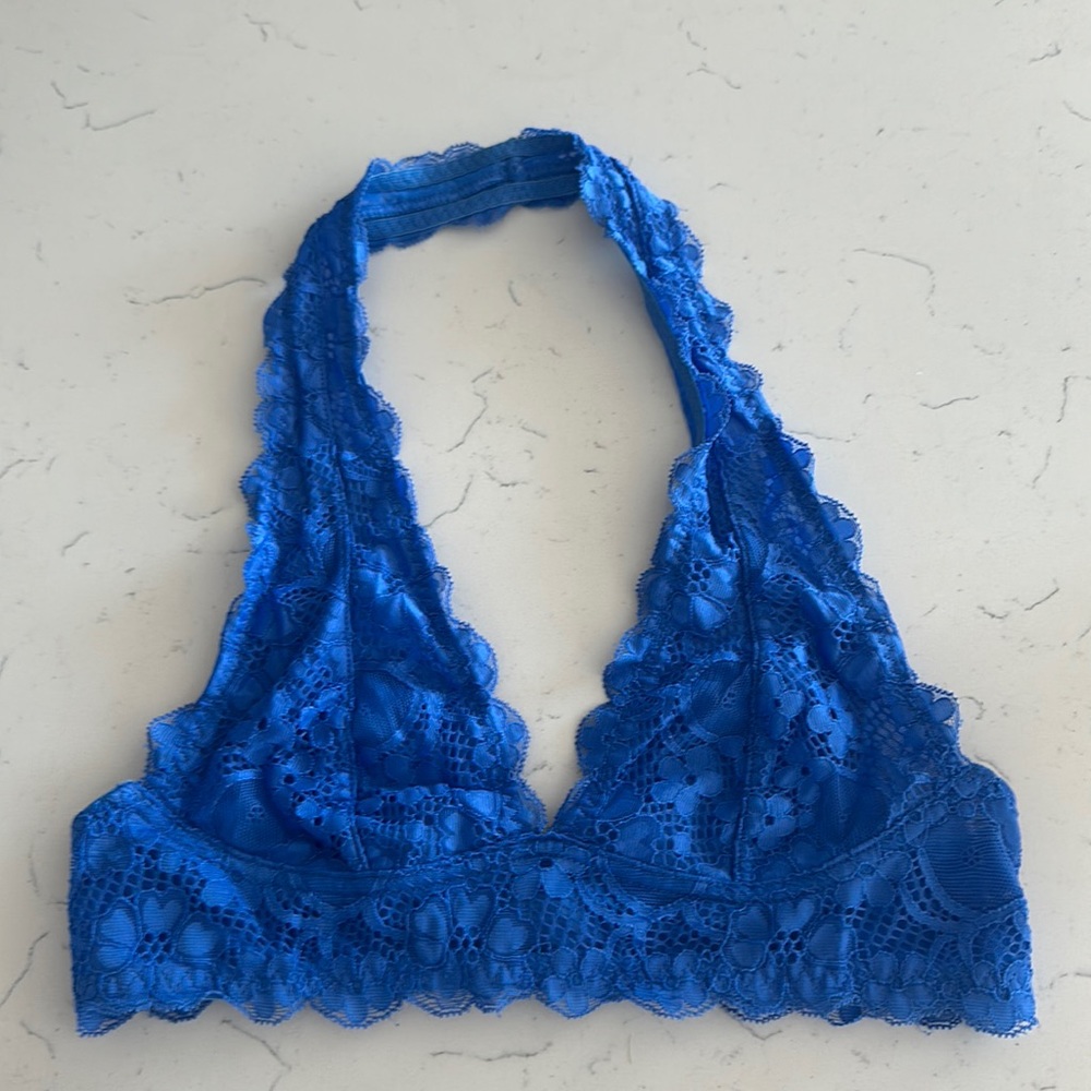 Blue Free People Halter Bra